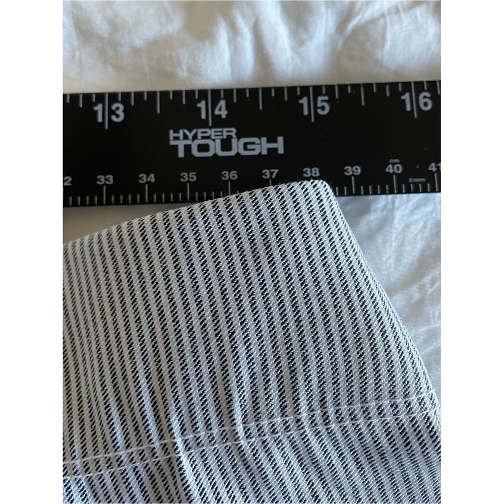 Max Studio Womens XL Cropped Pants Black White Stripe Pull On Stretch Pockets - Picture 7 of 8
